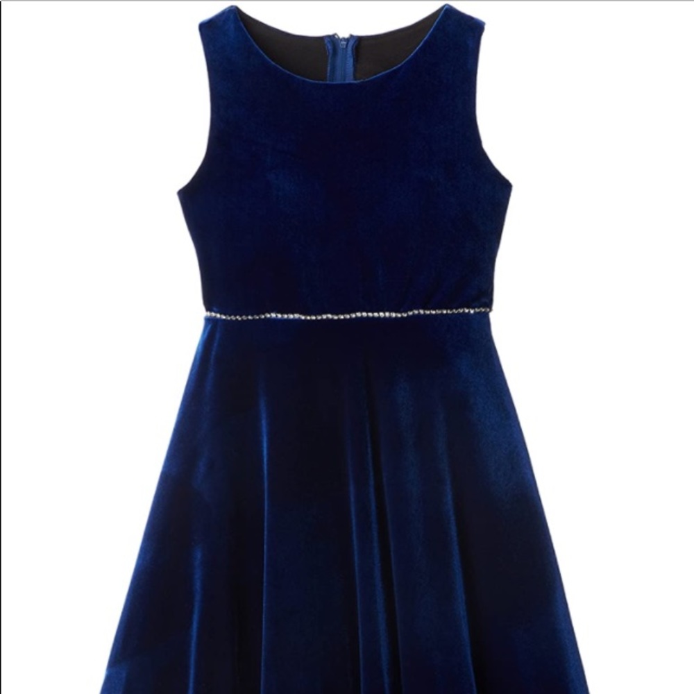 Big Girls Velvet Dress with Jeweled Waist Size XL